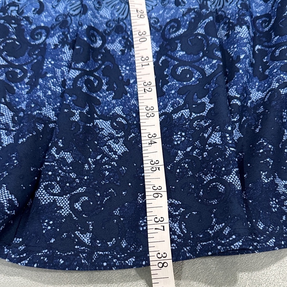 CB established Blue Patterned Midi Dress size 14 - Picture 7 of 10